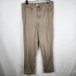 J Jill Tan Straight Leg Cuffed Pants Size 8 Tall Neutral Minimalist